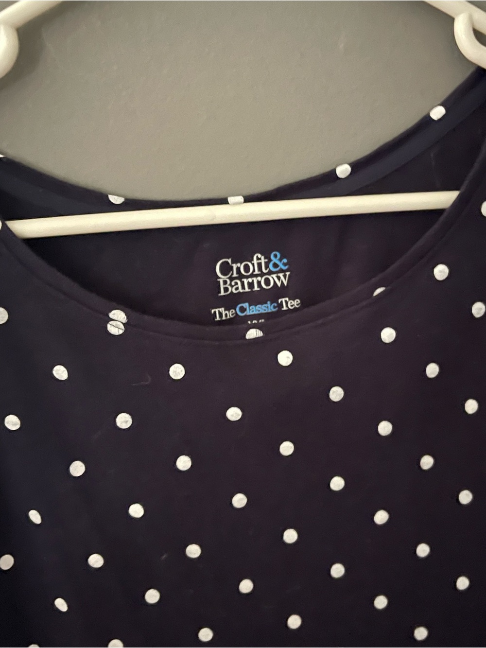 Croft & Barrow Navy Polka Dot Classic Tee size 2X